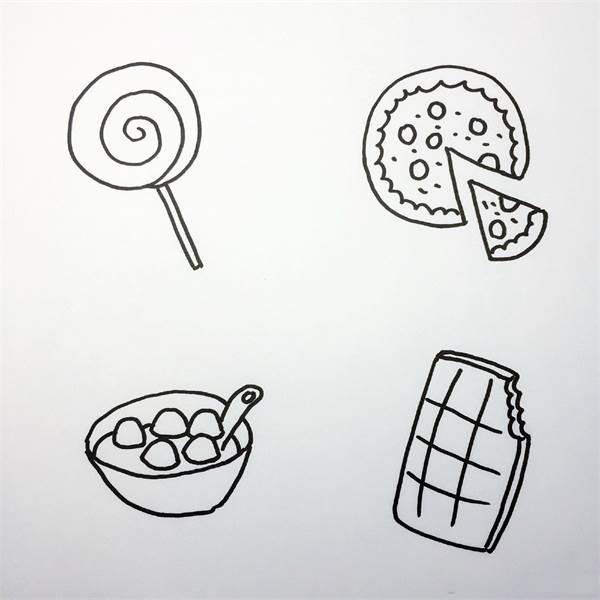 零食简笔画 零食简笔画大全带颜色