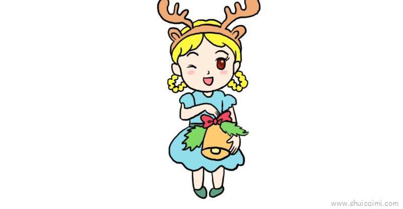 鹿角女孩儿童画怎么画 鹿角女孩简笔画好看