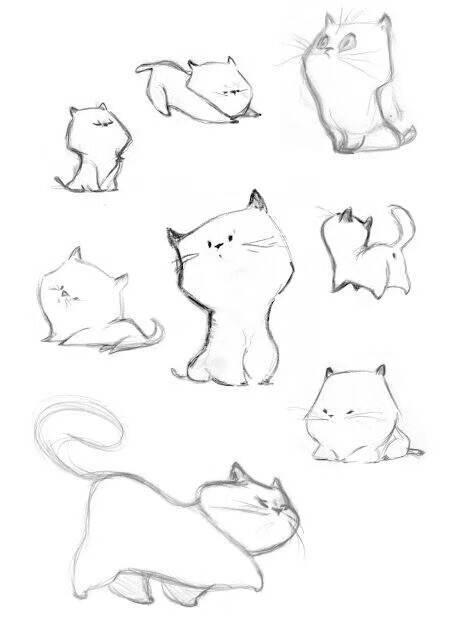 小猫简笔画可爱 趴着的小猫简笔画可爱