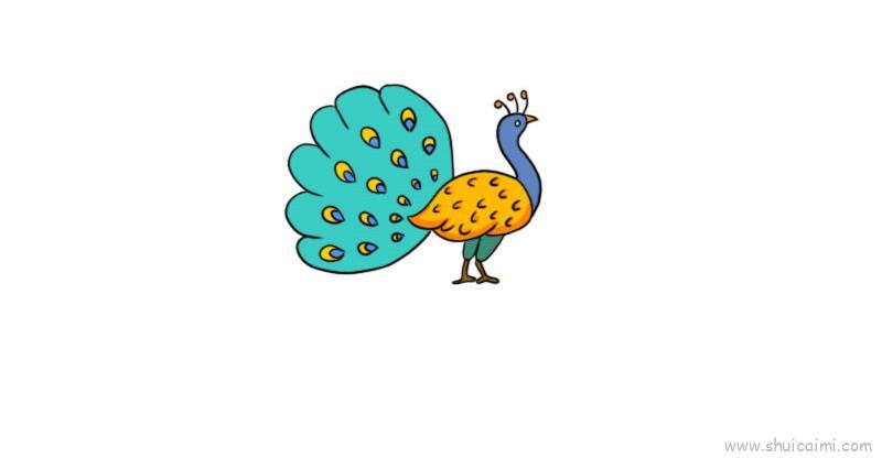 孔雀儿童画怎么画 孔雀简笔画顺序
