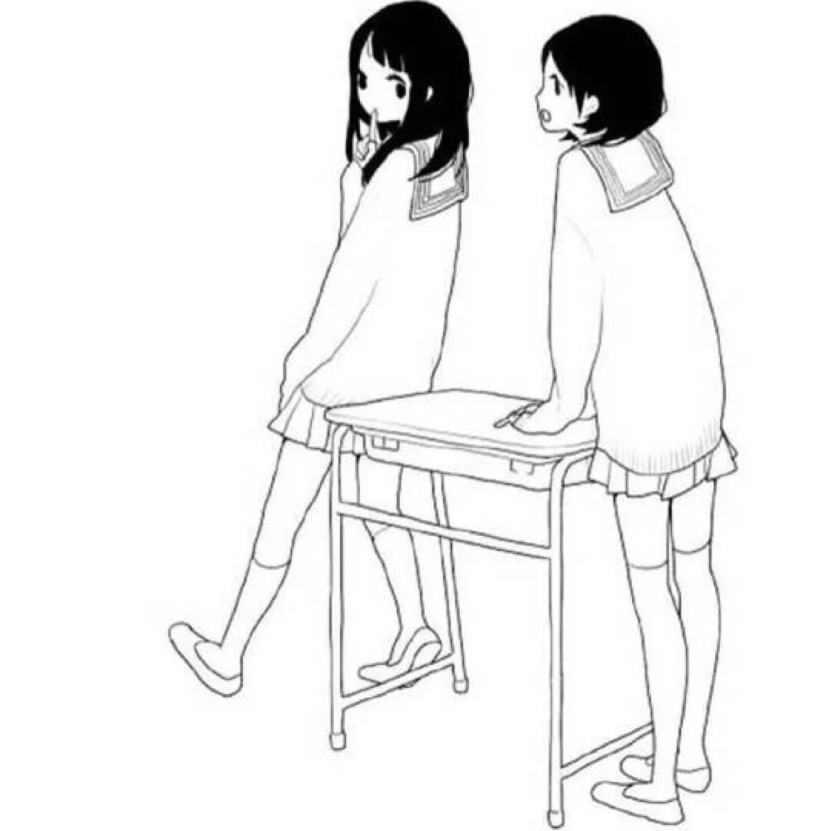 如何画闺密简笔画教程 如何画闺密简笔画图片