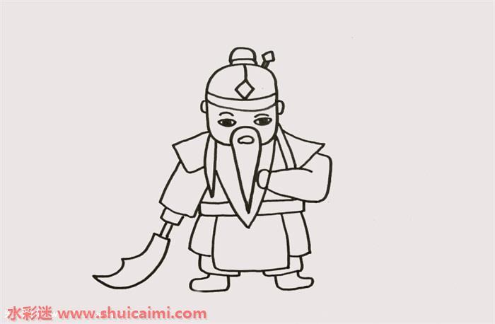 关羽怎么画 关羽简笔画彩色