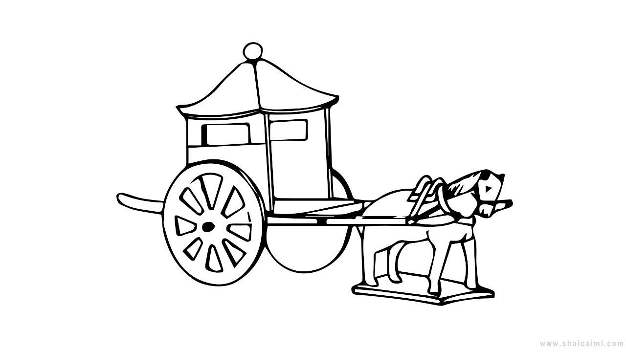 古代马车简笔画怎么画 古代马车简笔画好看