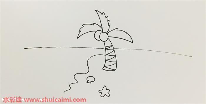 沙滩怎么画 沙滩简笔画画法