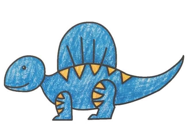 棘龙简笔画 恐龙简笔画幼儿园
