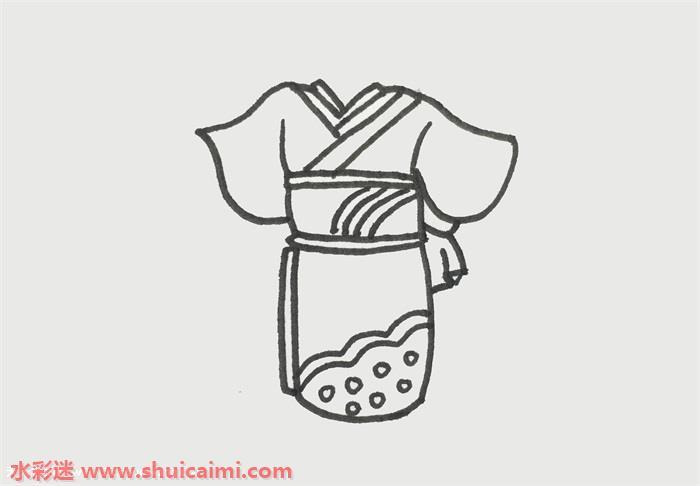 彩色和服简笔画怎么画