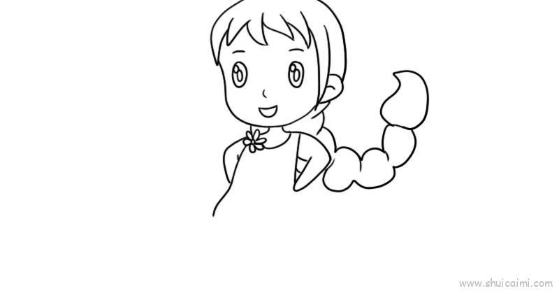 长头发女孩儿童画怎么画 长头发女孩简笔画简单