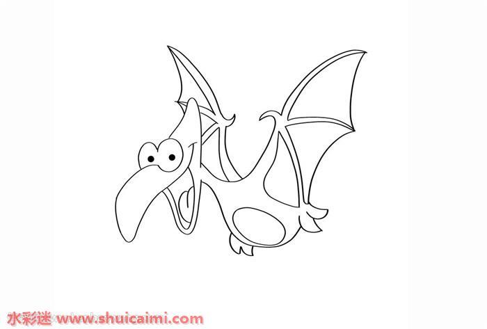 翼龙怎么画 翼龙简笔画简单好看彩色