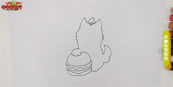 萨摩耶怎么画 萨摩耶简笔画图片大全带颜色