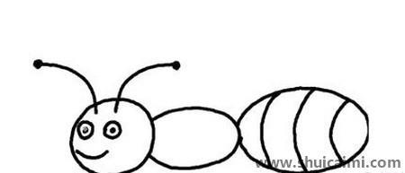 卡通蚂蚁简笔画绘画教程