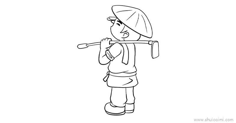 农民儿童画怎么画 农民简笔画教程