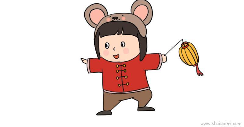 迎接鼠年儿童儿童画怎么画 迎接鼠年儿童简笔画图片大全