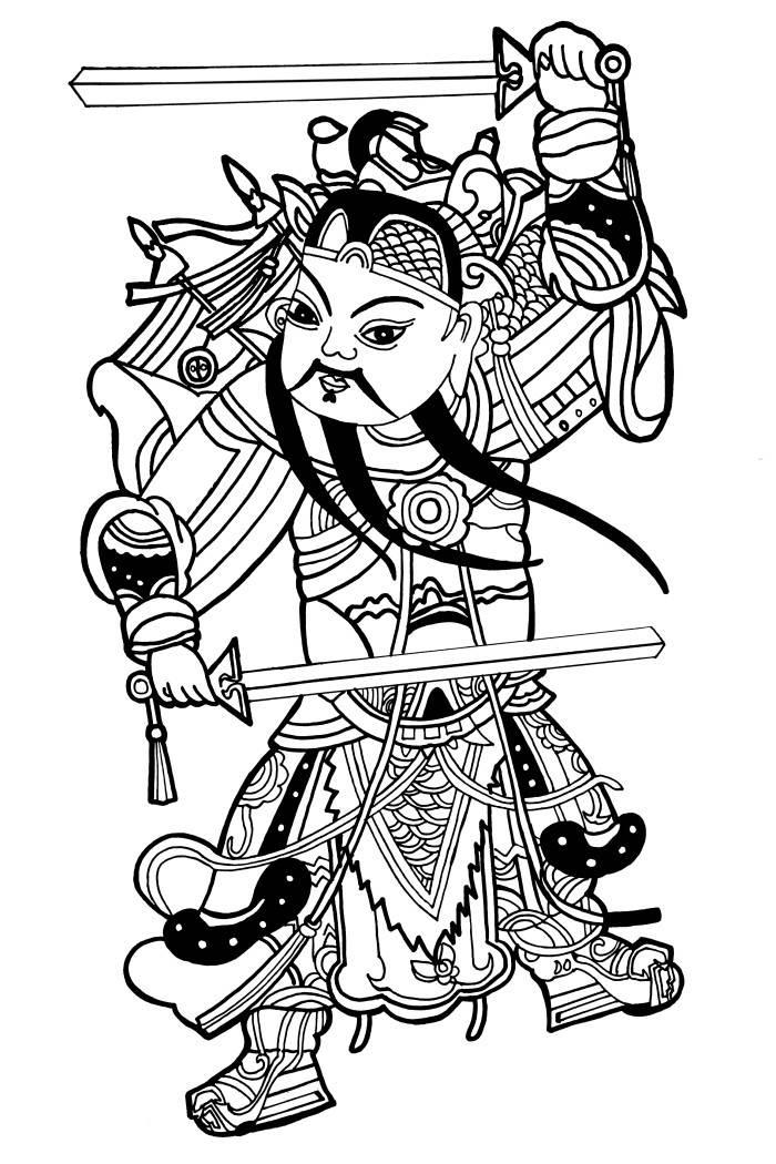 门神简笔画 门神简笔画极简幼儿园