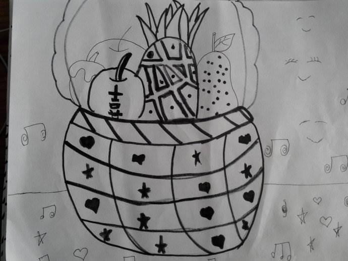 果篮简笔画 丰收果篮简笔画