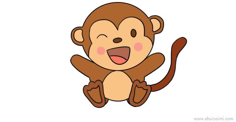 小猴子儿童画怎么画 小猴子简笔画顺序