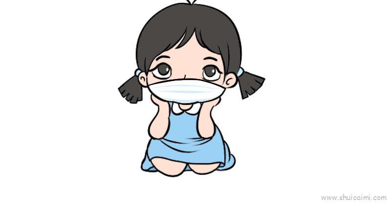 带口罩儿童画怎么画 带口罩简笔画简单