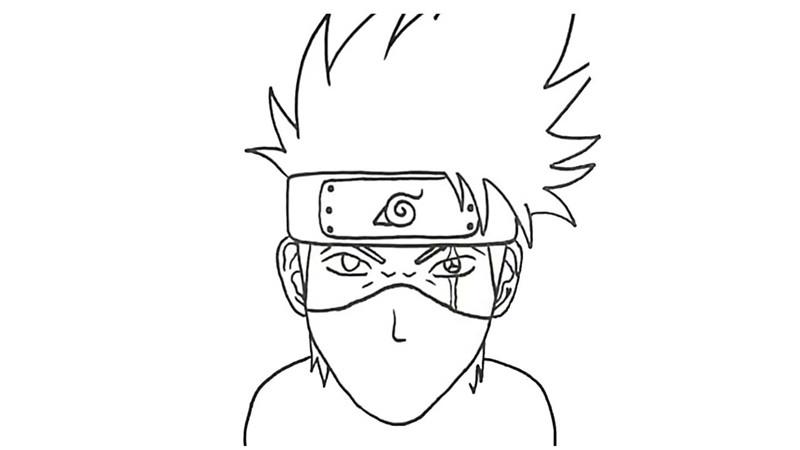 卡卡西简笔画怎么画 卡卡西简笔画简单 - 简笔画大全 - 儿童简笔画图片大全