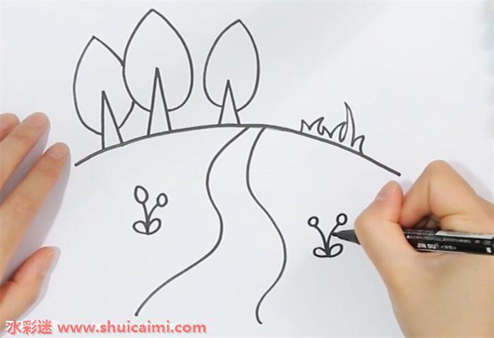 小溪怎么画 小溪简笔画彩色