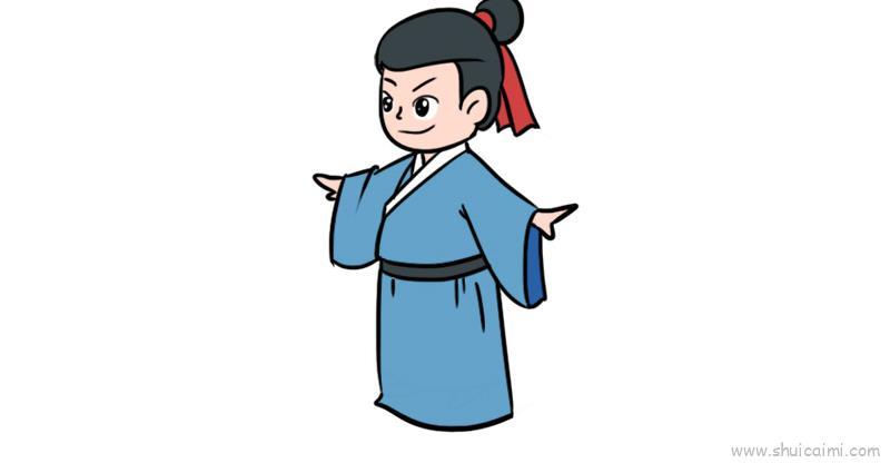 古装儿童画怎么画 古装简笔画图片