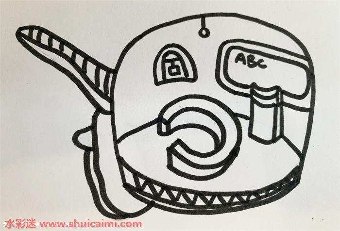 未来校园怎么画 未来校园简笔画图片带颜色