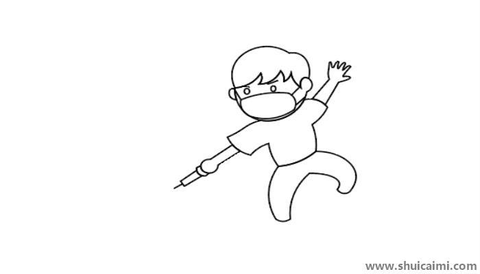 打败病毒儿童画简笔画怎么画 打败病毒儿童画简笔画简单