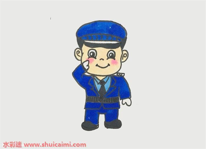 特警怎么画 特警简笔画彩色