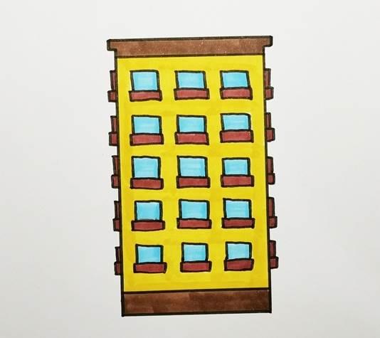楼房的简笔画图片大全 楼房的简笔画图片大全彩色