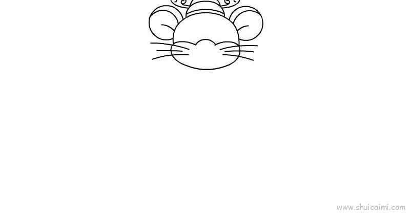 鼠年贺卡卡通简笔画教程步骤