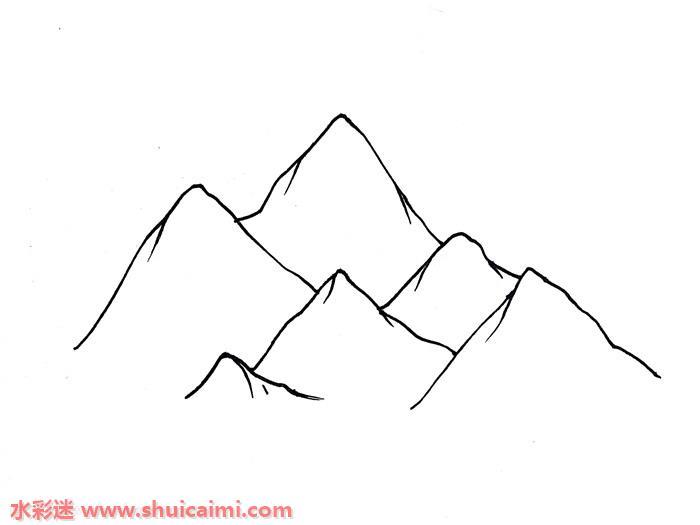 喜马拉雅山怎么画 儿童喜马拉雅山简笔画图片大全带颜色