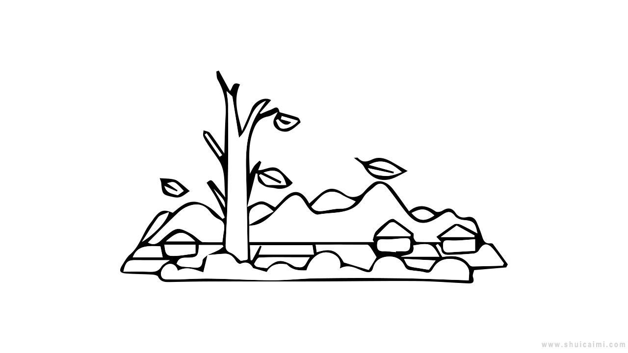 秋天风景简笔画怎么画 秋天风景简笔画步骤