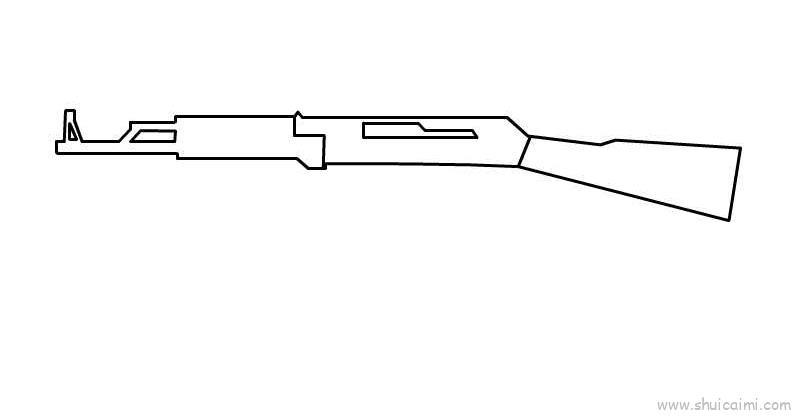 步枪儿童画怎么画 步枪简笔画步骤