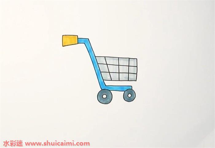 购物车怎么画 购物车简笔画图片大全带颜色