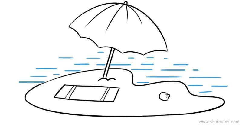 沙滩儿童画怎么画 沙滩简笔画图片