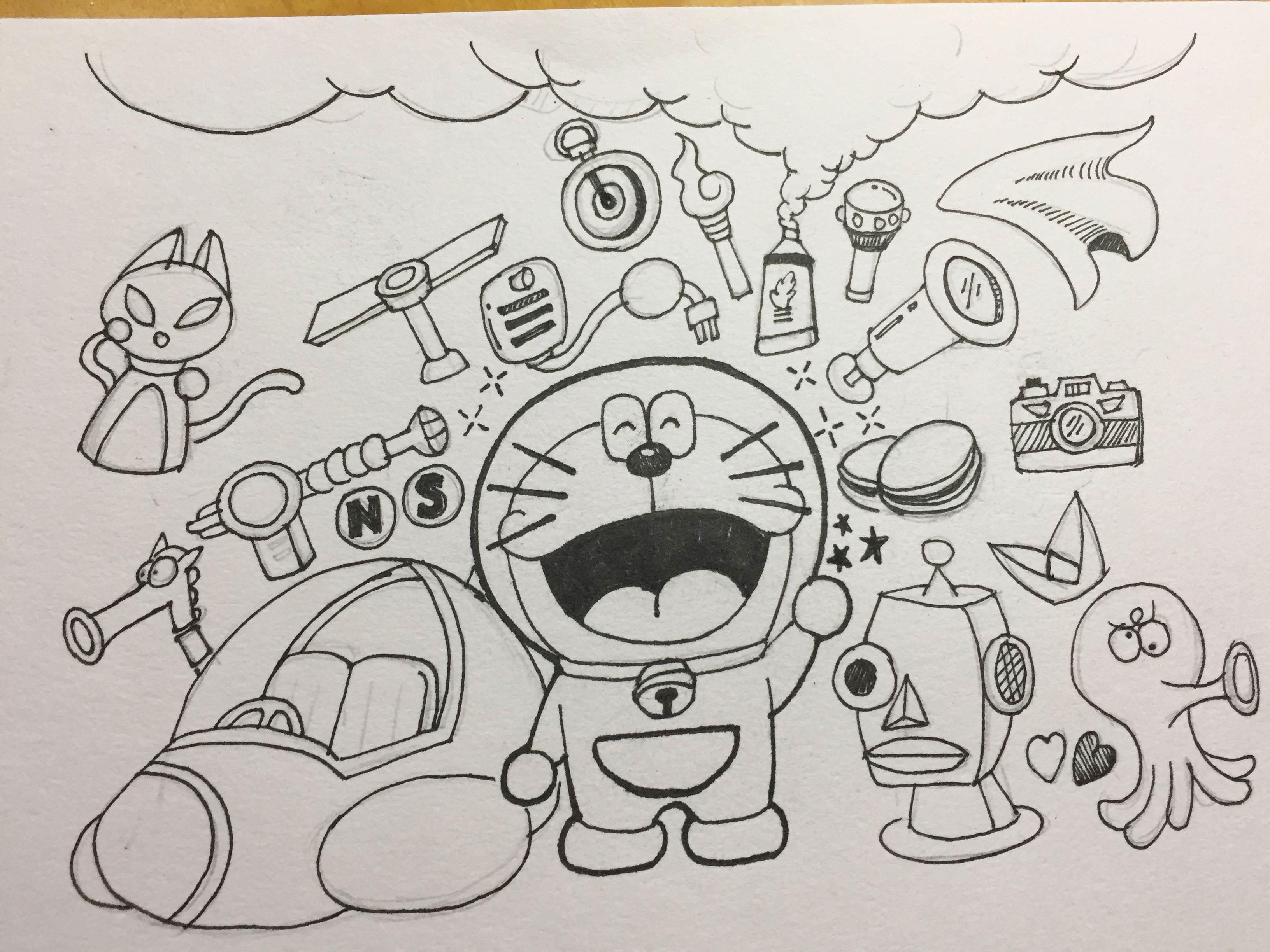 哆啦a梦简笔画图片 哆啦a梦简笔画图片大全可爱