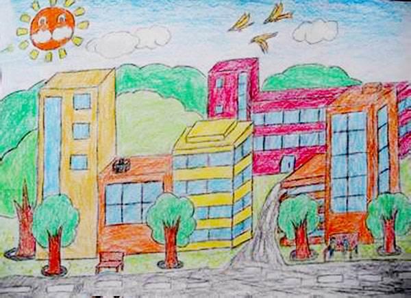 我心中的小学简笔画 我心中的小学简笔画图片大全