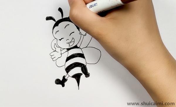 蜜蜂儿童画怎么画 可爱彩色蜜蜂简笔画画法