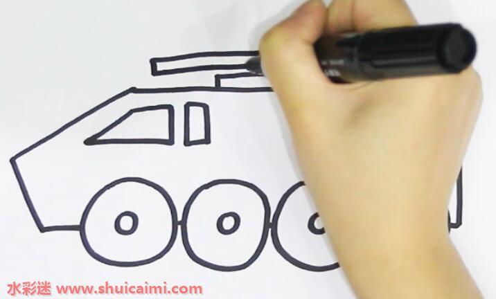 装甲车怎么画 装甲车简笔画简单好看带颜色