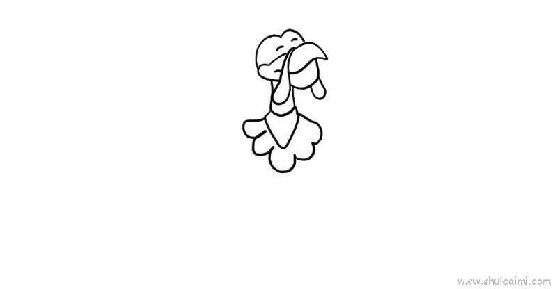 火鸡儿童画怎么画 火鸡简笔画简单