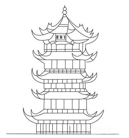 黄鹤楼简笔画 黄鹤楼简笔画小学生