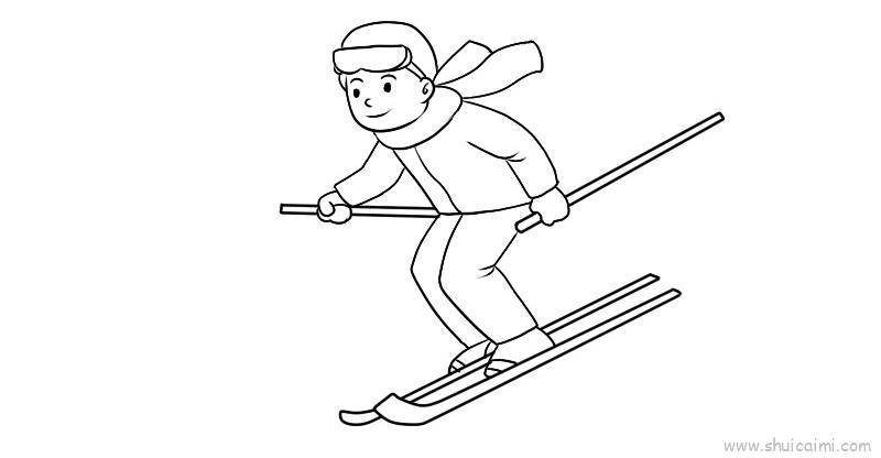 滑雪人物儿童画怎么画 滑雪人物简笔画好看