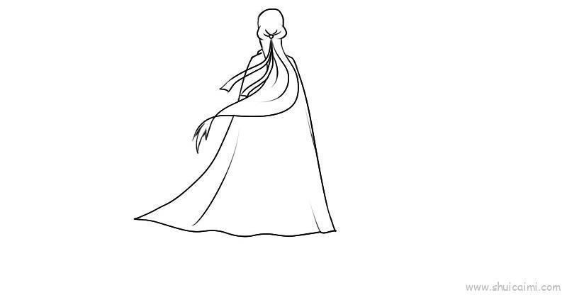 古风女孩背影儿童画怎么画 古风女孩背影简笔画画法
