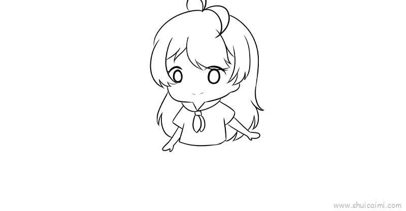 二次元可爱美女简笔画教学图解