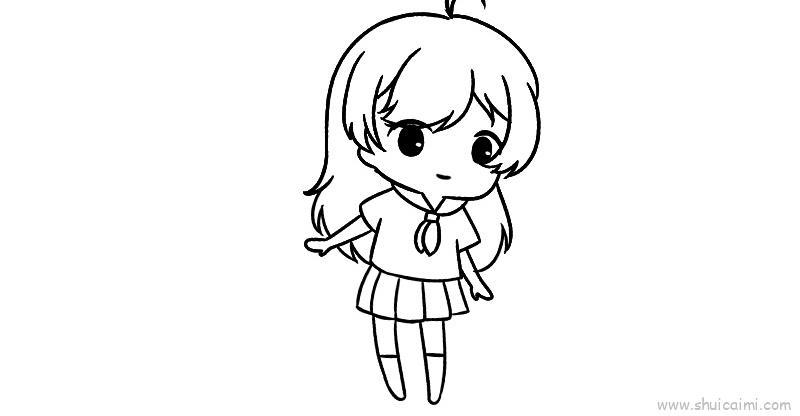 二次元女生儿童画怎么画 二次元女生简笔画图片大全