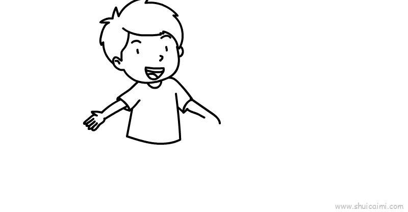 两个小朋友手牵手儿童画怎么画 两个小朋友手牵手简笔画顺序