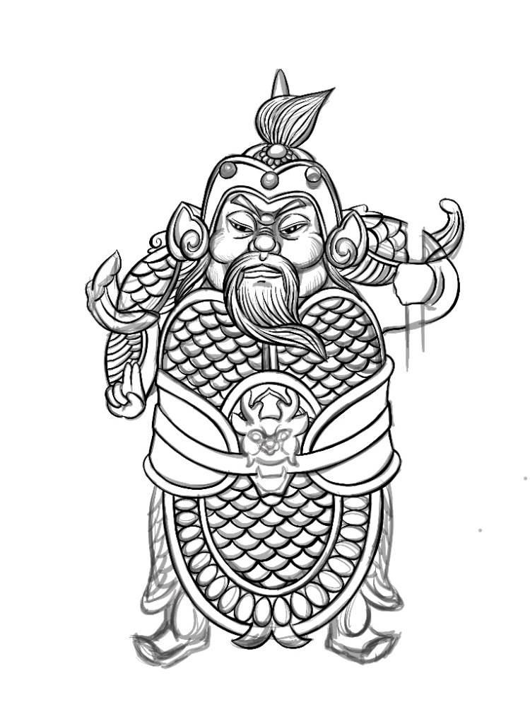 门神简笔画 门神简笔画极简幼儿园