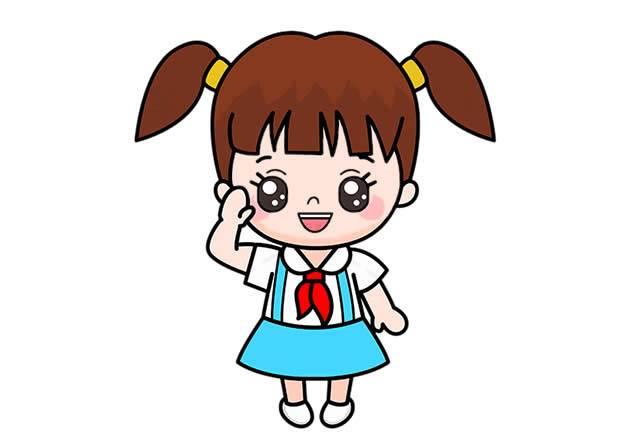 少先队员简笔画 少先队员简笔画敬礼