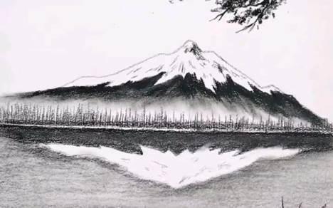 雪山简笔画 雪山简笔画彩色