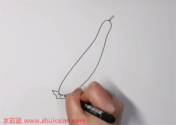 黄瓜怎么画 黄瓜简笔画步骤图