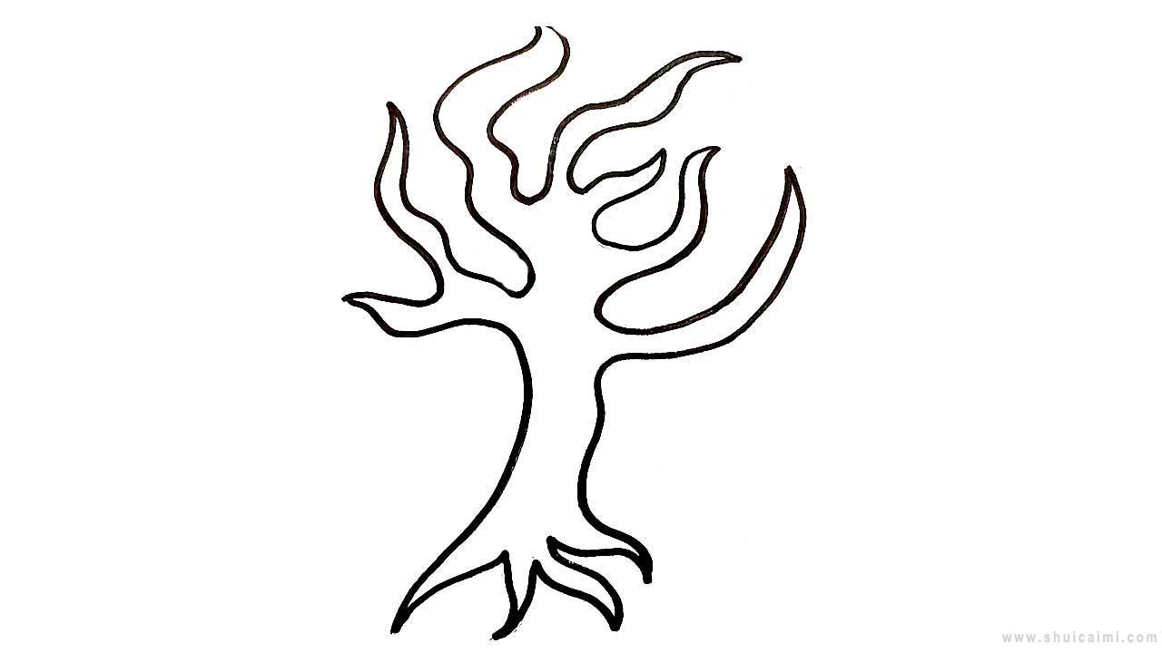 石榴树简笔画怎么画 石榴树简笔画步骤
