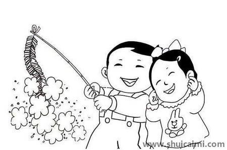 迎新春儿童简笔画图片大全